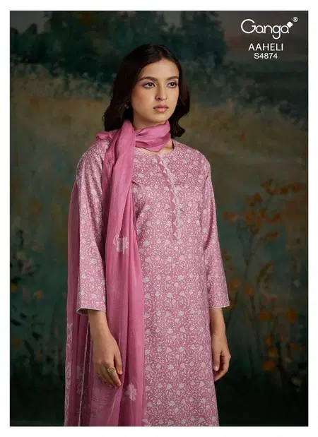 Aaheli 4874 By Ganga Cotton Printed Salwar Kameez